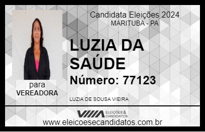 Candidato LUZIA DA SAÚDE 2024 - MARITUBA - Eleições