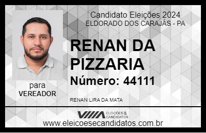 Candidato RENAN DA PIZZARIA 2024 - ELDORADO DOS CARAJÁS - Eleições