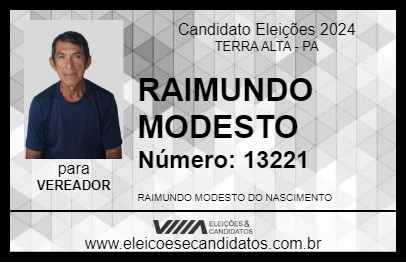 Candidato RAIMUNDO MODESTO 2024 - TERRA ALTA - Eleições