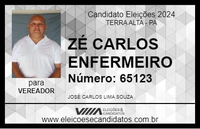 Candidato ZÉ CARLOS ENFERMEIRO 2024 - TERRA ALTA - Eleições