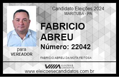 Candidato FABRICIO ABREU 2024 - MARITUBA - Eleições