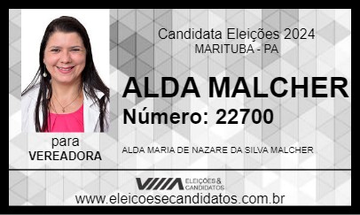 Candidato ALDA MALCHER 2024 - MARITUBA - Eleições