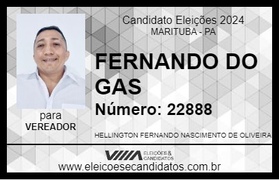 Candidato FERNANDO DO GÁS 2024 - MARITUBA - Eleições