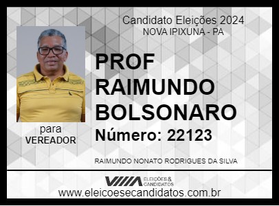 Candidato PROFESSOR RAIMUNDO 2024 - NOVA IPIXUNA - Eleições