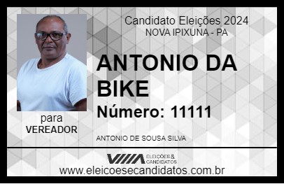 Candidato ANTONIO DA BIKE 2024 - NOVA IPIXUNA - Eleições