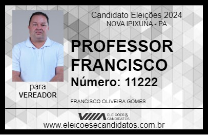 Candidato PROFESSOR FRANCISCO 2024 - NOVA IPIXUNA - Eleições