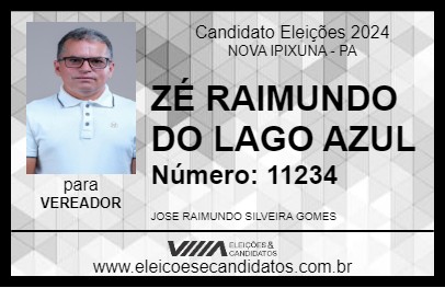 Candidato ZÉ RAIMUNDO DO LAGO AZUL 2024 - NOVA IPIXUNA - Eleições