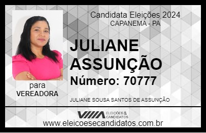 Candidato JULIANE ASSUNÇÃO 2024 - CAPANEMA - Eleições