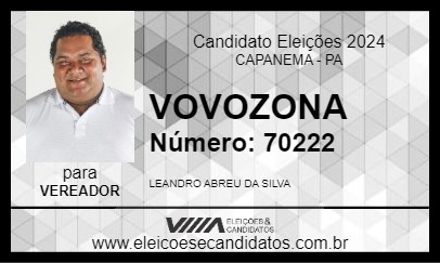 Candidato VOVOZONA 2024 - CAPANEMA - Eleições