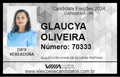 Candidato GLAUCYA OLIVEIRA 2024 - CAPANEMA - Eleições