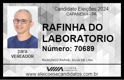 Candidato RAFINHA DO LABORATORIO 2024 - CAPANEMA - Eleições