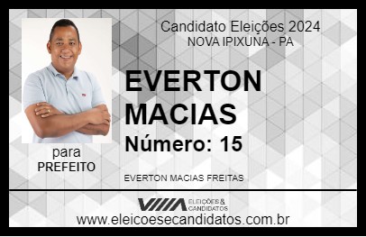 Candidato EVERTON MACIAS 2024 - NOVA IPIXUNA - Eleições