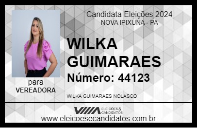 Candidato WILKA GUIMARAES 2024 - NOVA IPIXUNA - Eleições