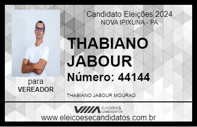 Candidato THABIANO JABOUR 2024 - NOVA IPIXUNA - Eleições