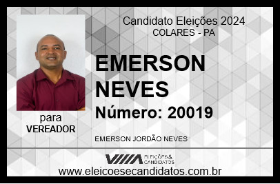 Candidato EMERSON NEVES 2024 - COLARES - Eleições