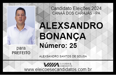 Candidato ALEXSANDRO BONANÇA 2024 - CANAÃ DOS CARAJÁS - Eleições