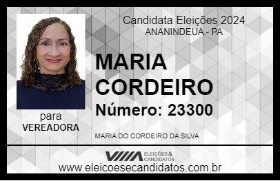 Candidato MARIA CORDEIRO 2024 - ANANINDEUA - Eleições