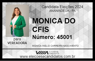 Candidato MONICA DO CFIS 2024 - ANANINDEUA - Eleições