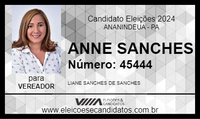 Candidato ANNE SANCHES 2024 - ANANINDEUA - Eleições