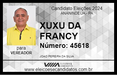 Candidato XUXU DA FRANCY 2024 - ANANINDEUA - Eleições