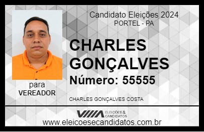 Candidato CHARLES GONÇALVES 2024 - PORTEL - Eleições