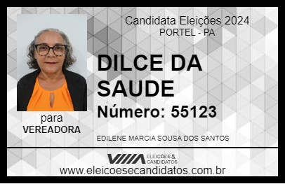 Candidato DILCE DA SAUDE 2024 - PORTEL - Eleições