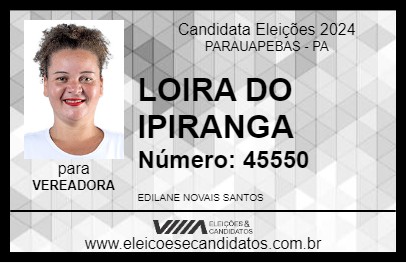 Candidato LOIRA DO IPIRANGA 2024 - PARAUAPEBAS - Eleições