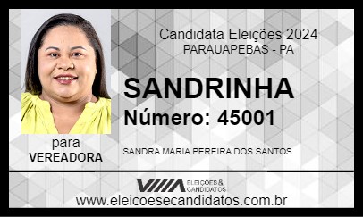 Candidato SANDRINHA 2024 - PARAUAPEBAS - Eleições