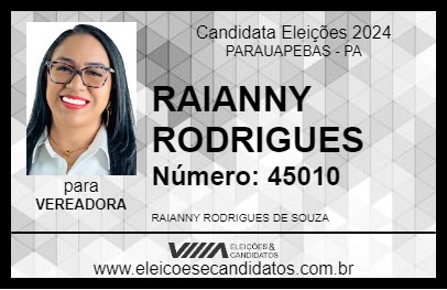 Candidato RAIANNY RODRIGUES 2024 - PARAUAPEBAS - Eleições