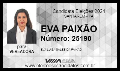 Candidato EVA PAIXÃO 2024 - SANTARÉM - Eleições