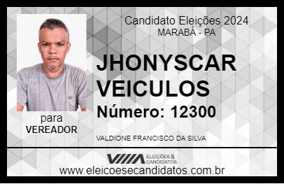 Candidato JHONYSCAR VEICULOS 2024 - MARABÁ - Eleições