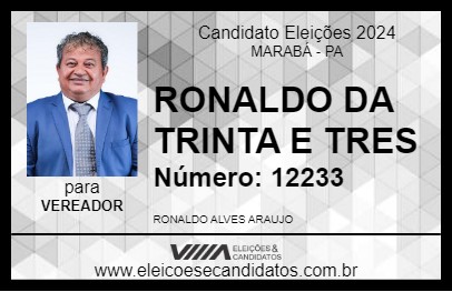 Candidato RONALDO DA TRINTA E TRES 2024 - MARABÁ - Eleições