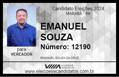 Candidato EMANUEL SOUZA 2024 - MARABÁ - Eleições