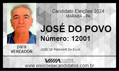 Candidato JOSÉ DO POVO 2024 - MARABÁ - Eleições