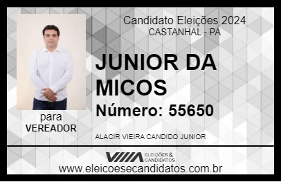 Candidato JUNIOR DA MICOS 2024 - CASTANHAL - Eleições