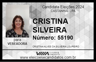 Candidato CRISTINA SILVEIRA 2024 - CASTANHAL - Eleições