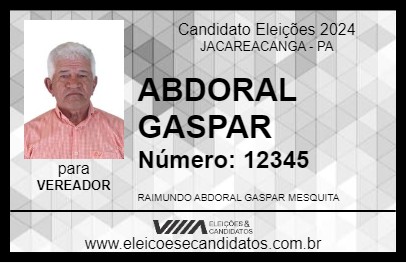 Candidato ABDORAL GASPAR 2024 - JACAREACANGA - Eleições