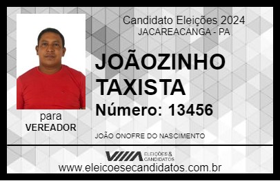 Candidato JOÃOZINHO TAXISTA 2024 - JACAREACANGA - Eleições