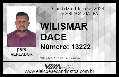 Candidato WILISMAR DACE 2024 - JACAREACANGA - Eleições