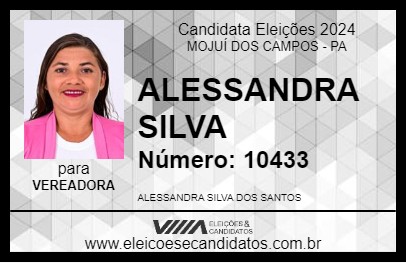 Candidato ALESSANDRA SILVA 2024 - MOJUÍ DOS CAMPOS - Eleições