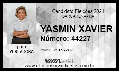 Candidato YASMIN XAVIER 2024 - BARCARENA - Eleições