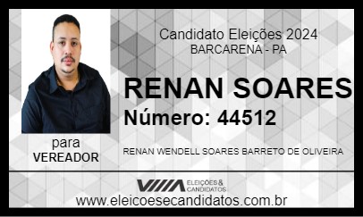 Candidato RENAN SOARES 2024 - BARCARENA - Eleições