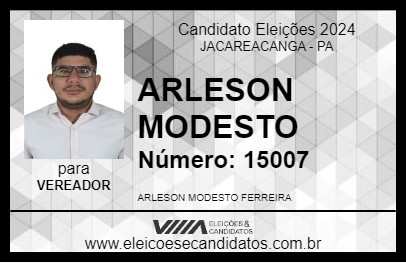 Candidato ARLESON MODESTO 2024 - JACAREACANGA - Eleições