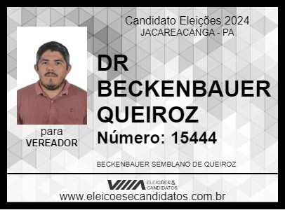 Candidato DR BECKENBAUER QUEIROZ 2024 - JACAREACANGA - Eleições