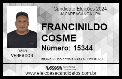 Candidato FRANCINILDO COSME 2024 - JACAREACANGA - Eleições