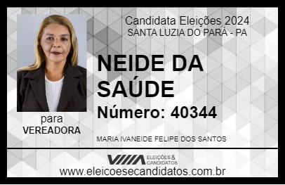 Candidato NEIDE DA SAÚDE 2024 - SANTA LUZIA DO PARÁ - Eleições