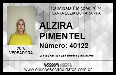 Candidato ALZIRA PIMENTEL 2024 - SANTA LUZIA DO PARÁ - Eleições