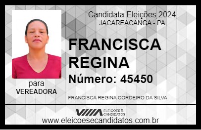 Candidato FRANCISCA REGINA 2024 - JACAREACANGA - Eleições