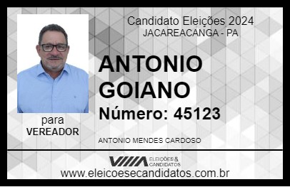 Candidato ANTONIO GOIANO 2024 - JACAREACANGA - Eleições