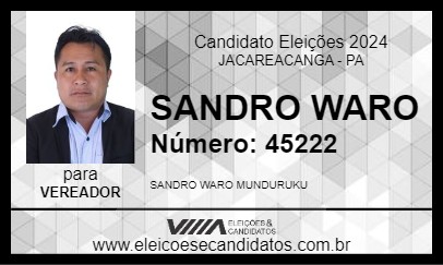 Candidato SANDRO WARO 2024 - JACAREACANGA - Eleições